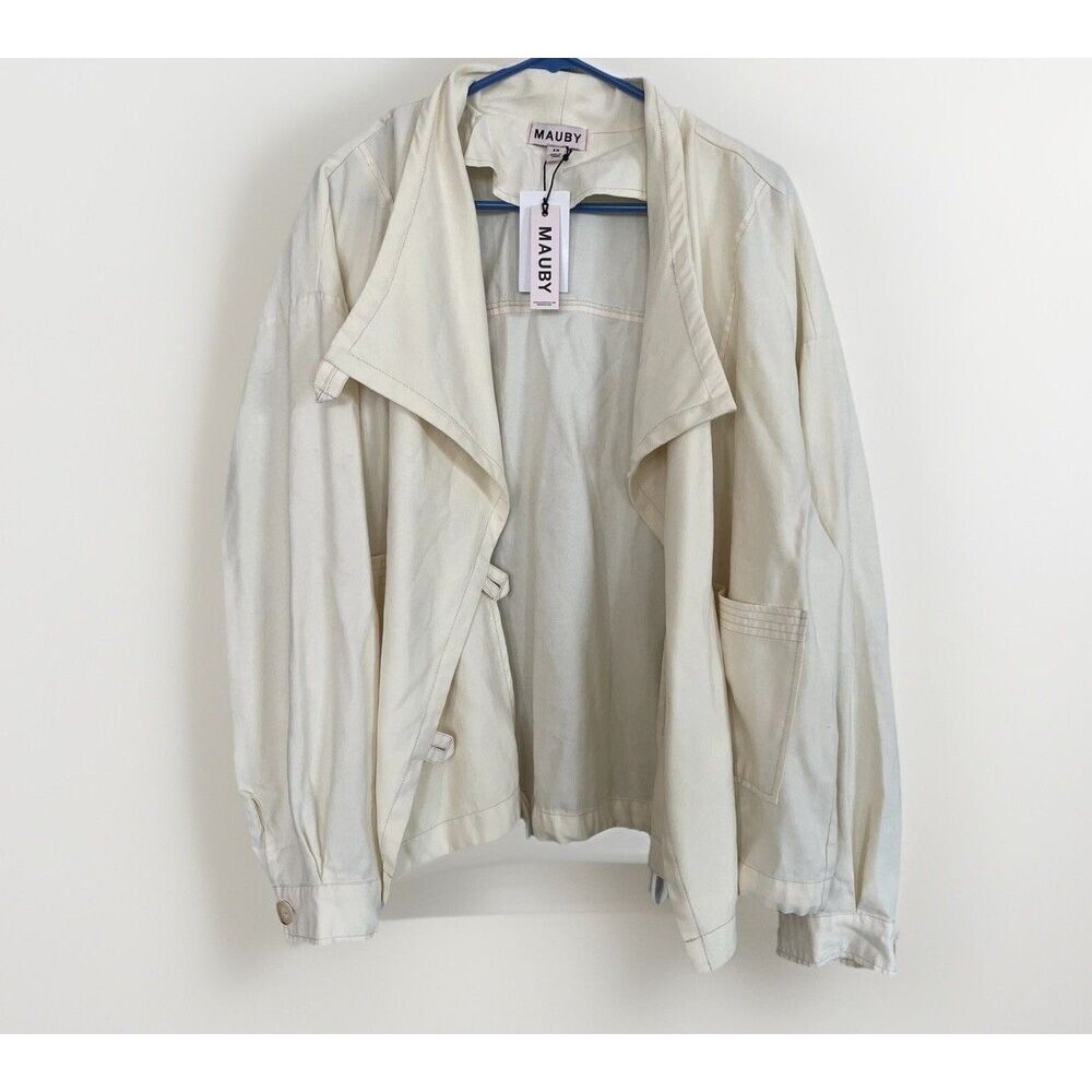 Mauby Moto Jacket Womens Ivory Nordstrom Coat Size 1X NWT Draped $129 Plus Size